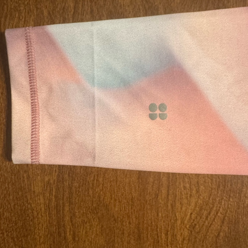 Sweaty Betty Pastel Pink and Blue Print Leggings, medium - Picture 6 of 7